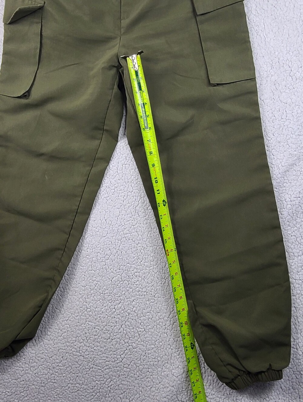 SHEIN Olive Green Cargo Jogger Pants Utility‎ Pockets M 6 Ankle Cuffs - Picture 6 of 15